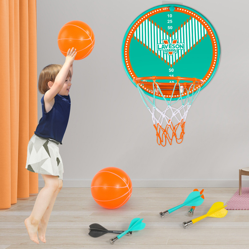 Wholesale of hole-free dart disc sets, basketball shooting machines, children's training and fitness basketball stands, household basketball baskets and toys details Picture