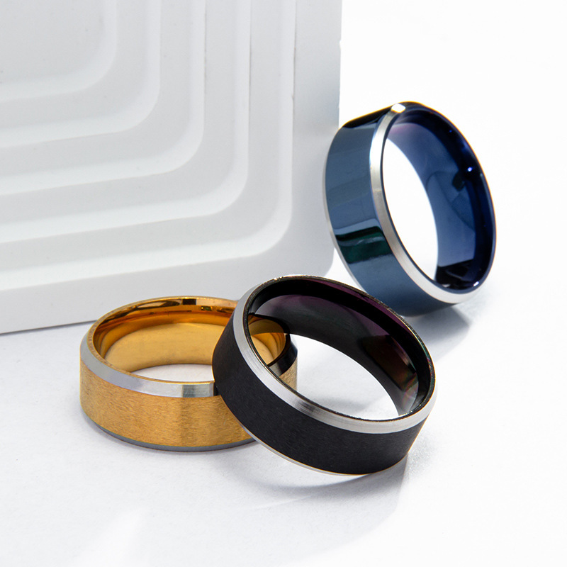 In 2025, Amazon cross-border jewelry supply: Simple and stylish stainless steel rings for men, wholesale of European and American jewelry and accessories details Picture