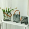 New light luxury natural-color handbag, glass vase, living room dining table, flower arrangement vessel, water-grown fresh flowers, fish tank ornament, vase, vase ornament details Picture
