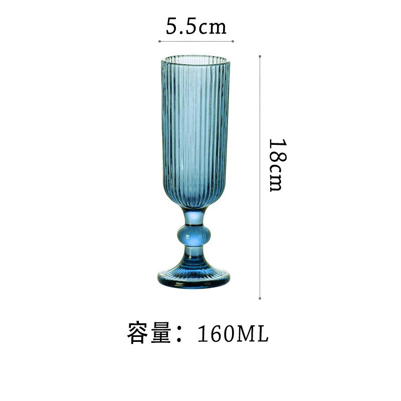 كؤوس النبيذ ذات القدمين الطويلة، كؤوس الشمبانيا الرمادية الرمادية Specification image