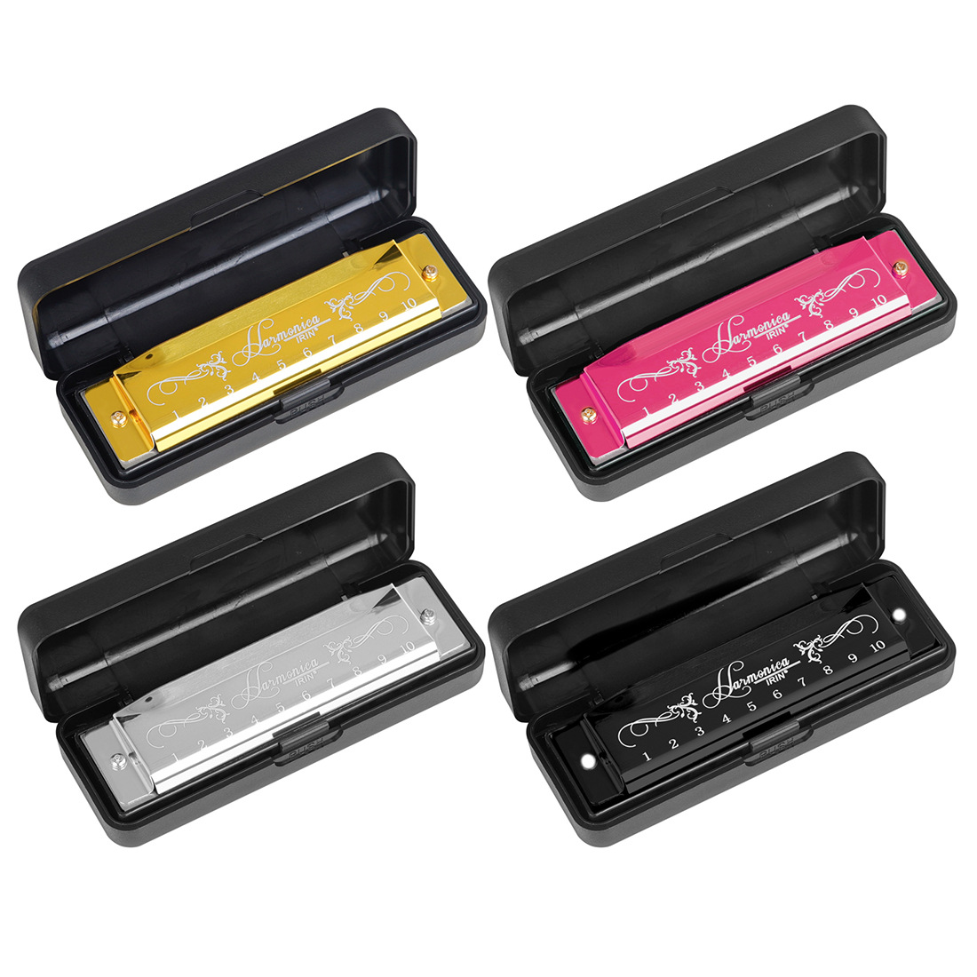 Cross-border wholesale of IRin 10-hole 20-note harmonica in C key for beginners to start playing the 10-hole harmonica Specification image