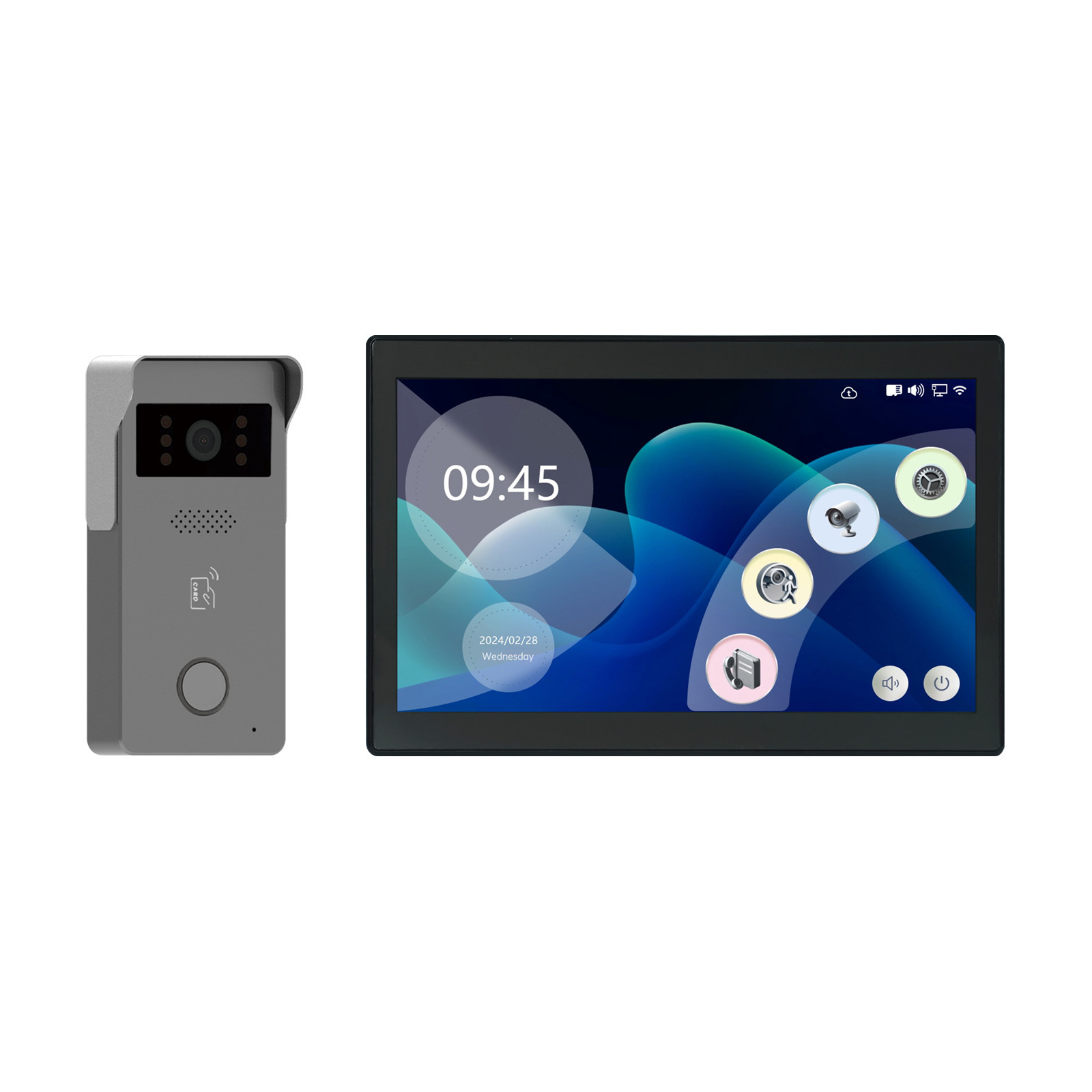 Cross-border hot product: 10.1"IPS touch screen office two-way intercom graffiti IC card unlock video doorbell Item Picture