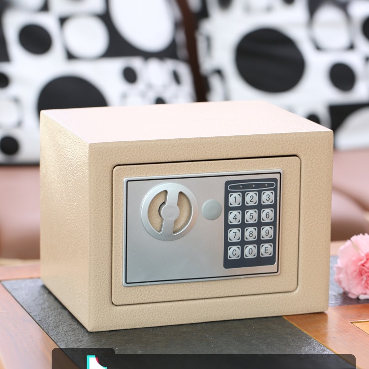 万泰小型全钢保险柜家用 保险箱迷你入墙床头 电子密码保管箱办公