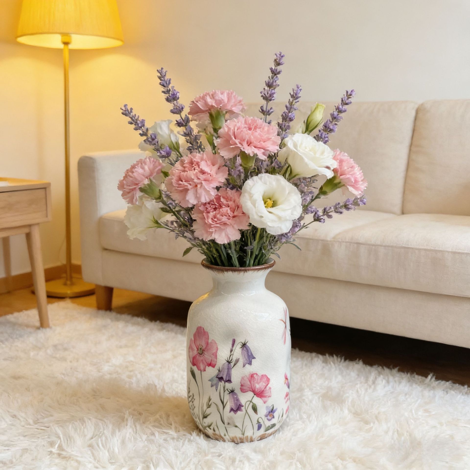Ice crack colored flower ceramic vase, tabletop, entrance hall, TV cabinet, dining table, high-end, simple, warm and romantic Application Scenario