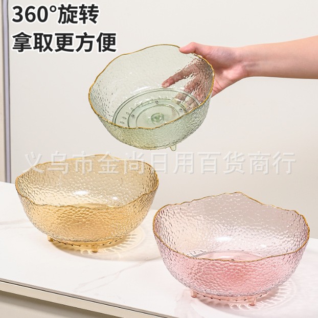 New Japanese-style creative transparent fruit plate, plastic living room fruit plate with feet, salad bowl, snack plate Application Scenario