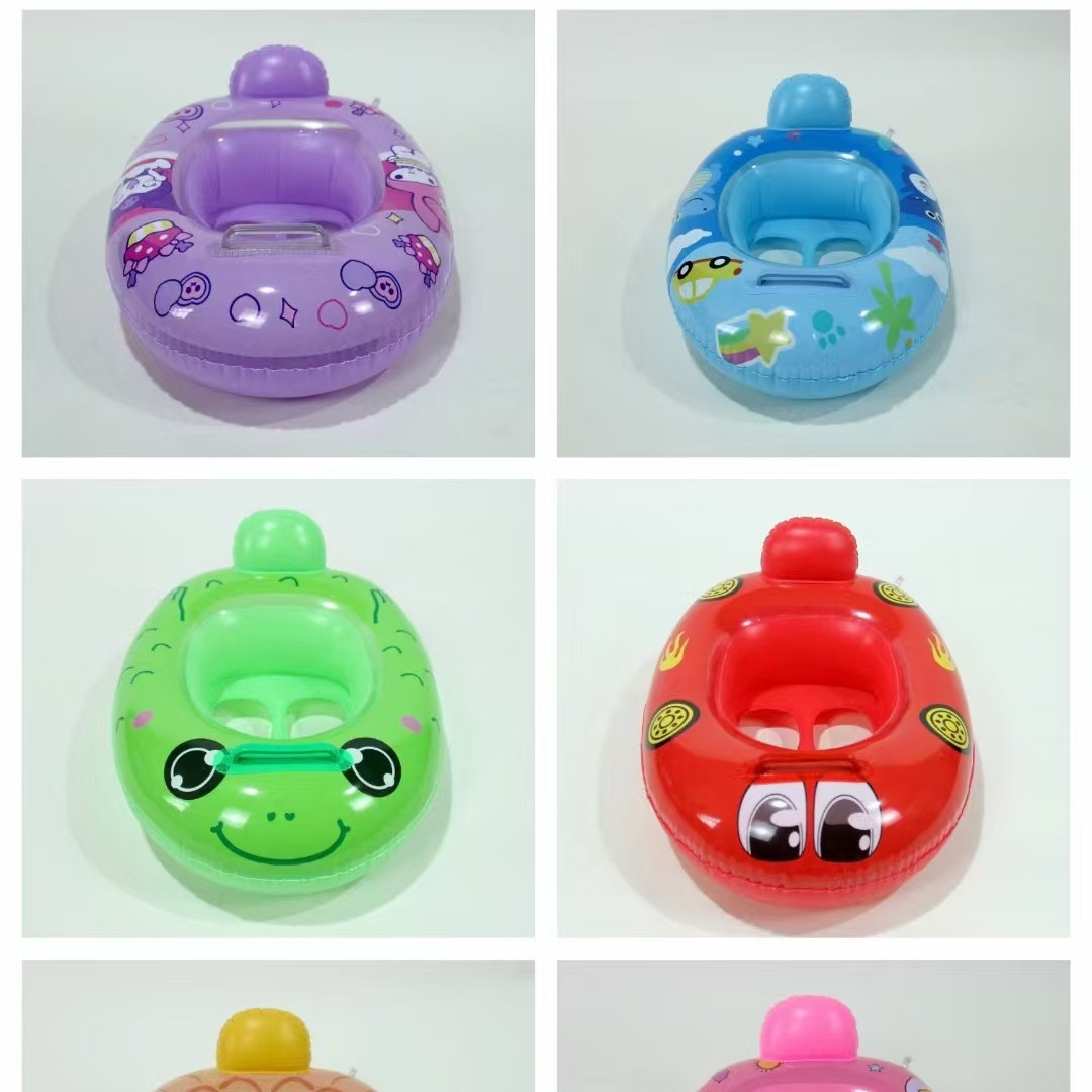 厂家直销卡通地摊批发网红儿童充气玩具游泳辅助车艇  儿童水池充