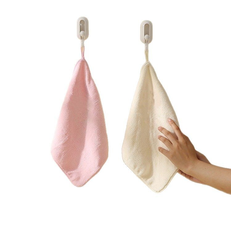 伴手礼毛巾可挂式立体花朵款家用礼品珊瑚绒吸水可爱方巾洗脸擦手白底实物图