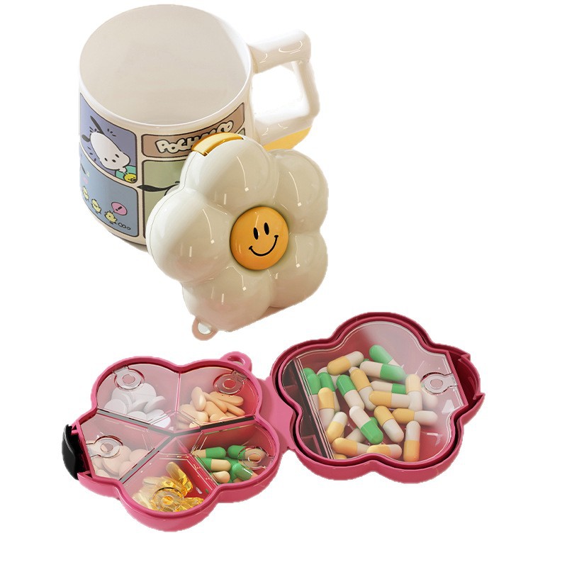 Dopamine portable medicine box mini multi-functional travel medicine 7-day plastic tape separated tablet storage box Item Picture
