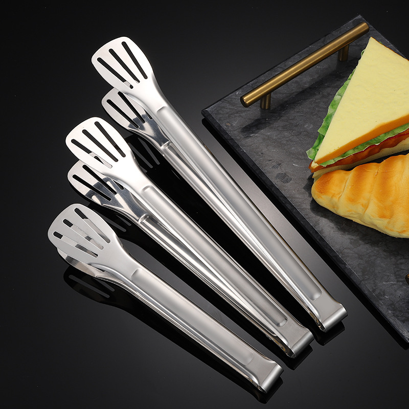 不锈钢三线食品夹烧烤煎饼面包牛排夹家用厨房食物夹烘焙烤肉夹子