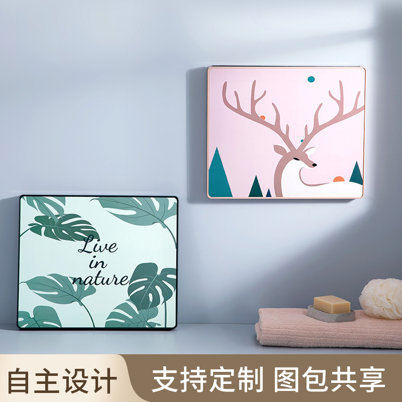 浴室收纳柜防水壁画折叠免打孔壁挂储物柜卫生间洗澡放衣服置物架