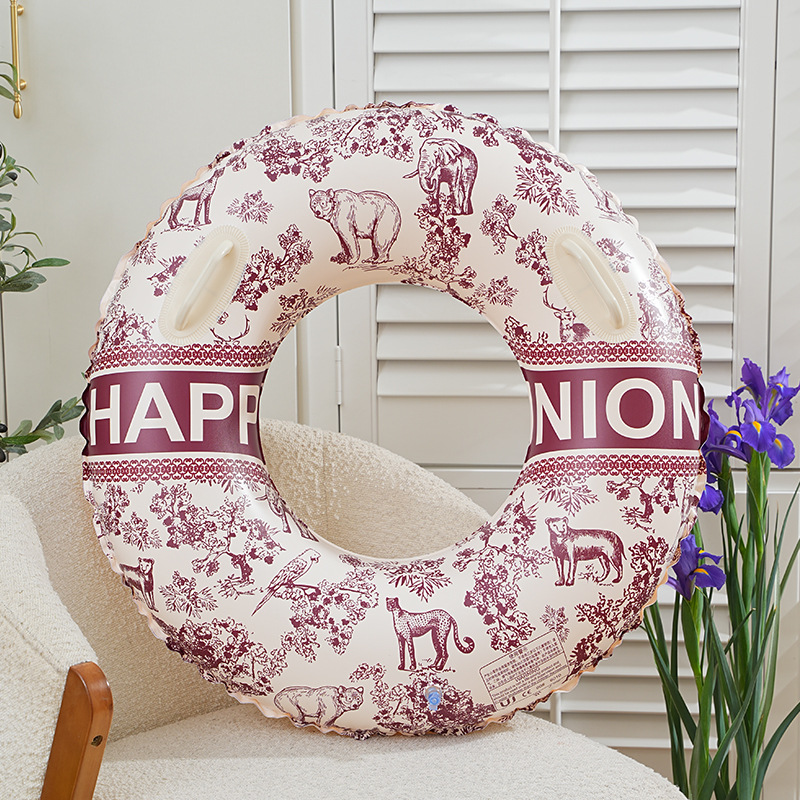 新款水墨风游泳圈成人加大加厚把手创意古典风格泳圈浮圈腋下圈产品图