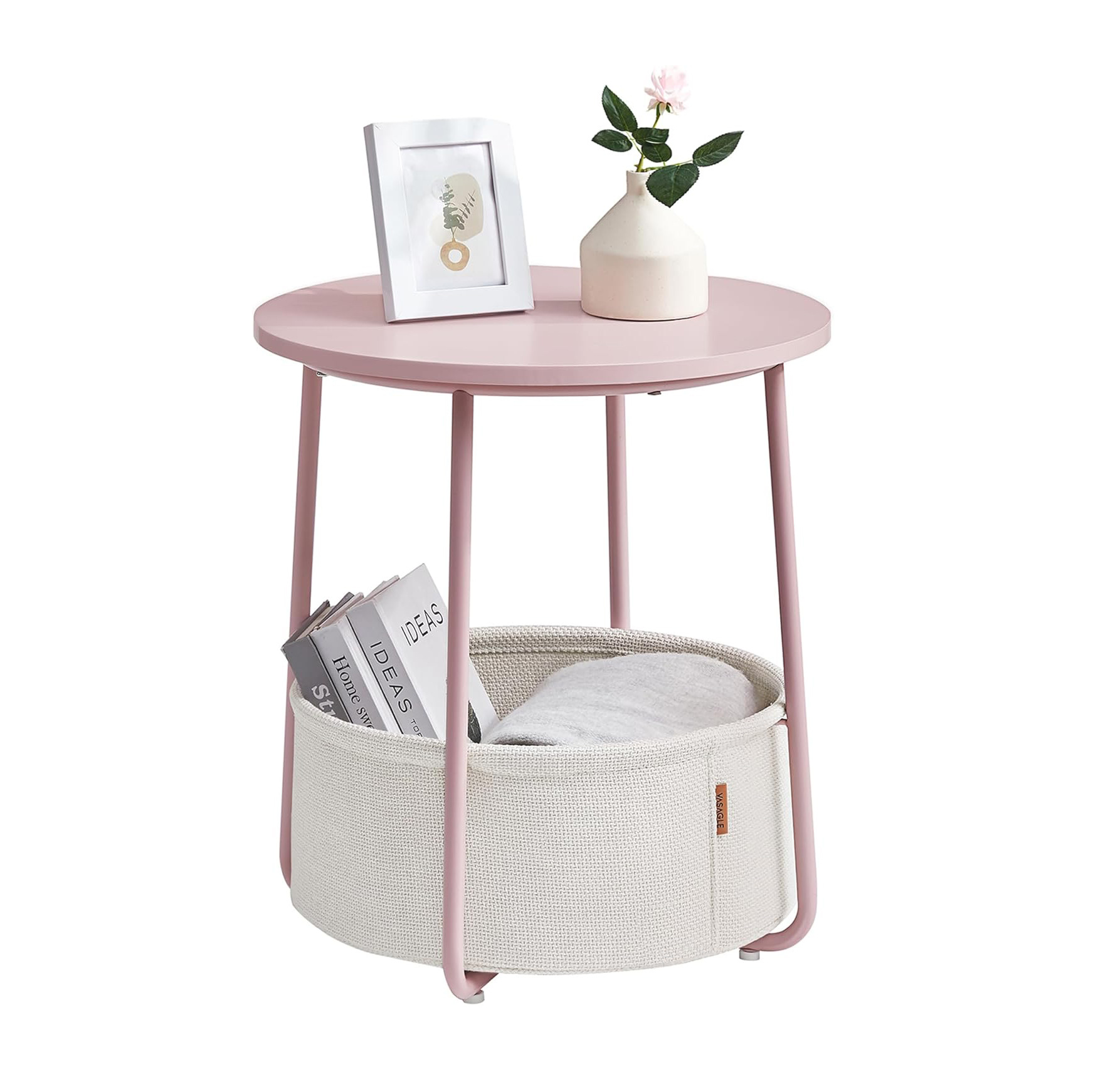 Coffee table, living room, high-end feel, balcony, exquisite small tea table cabinet, living room, modern and simple, small apartment, round, light luxury side table Application Scenario