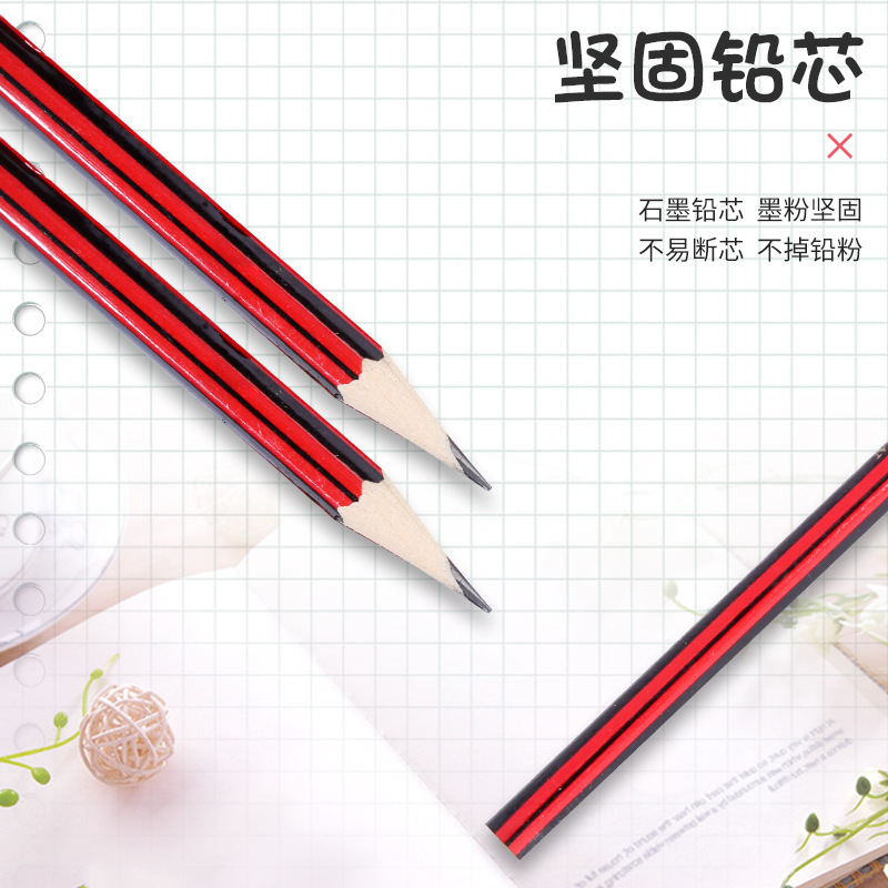 Hexagonal rod, small tip pencil, drawing pencil, sketch pencil, primary school student stationery, eraser pencil wholesale details Picture