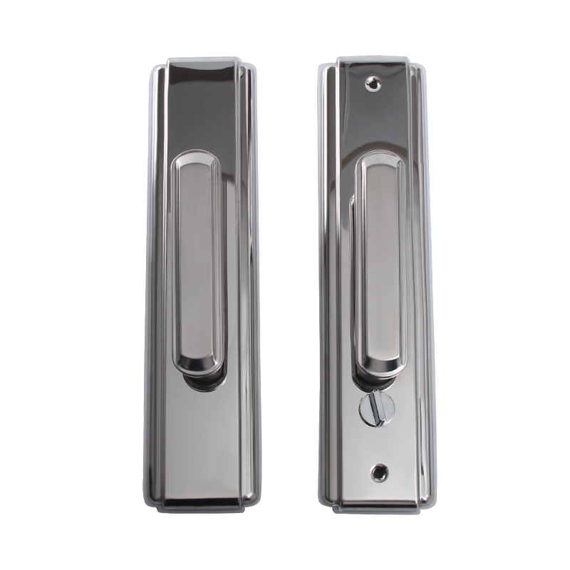 Multi-functional door lock, stainless steel bright surface handle, multi-functional anti-theft door, no left or right hardware door handle Item Picture