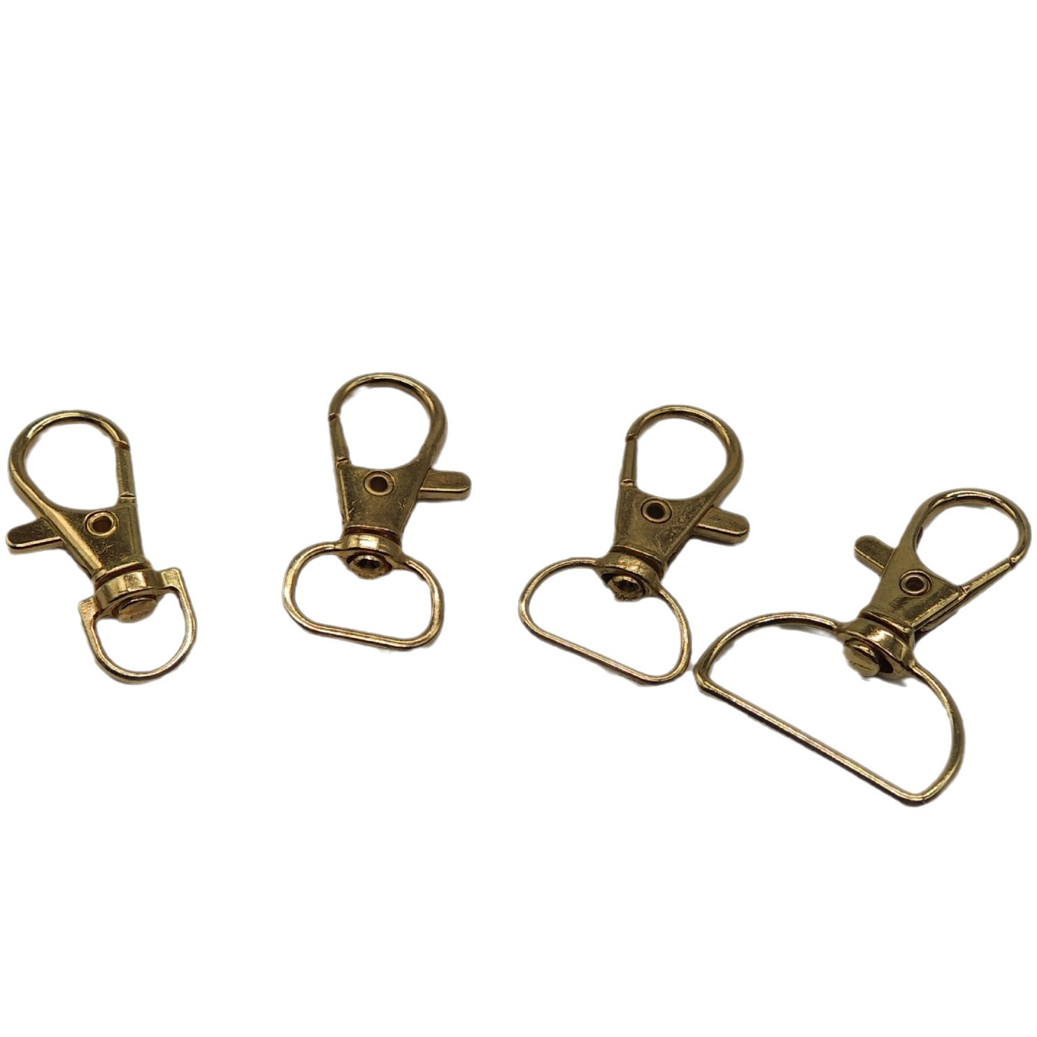 Electroplated light gold 3-point fish mouth buckle alloy jewelry, remote control, key chain, tag, lanyard, Dan tail lobster buckle Item Picture