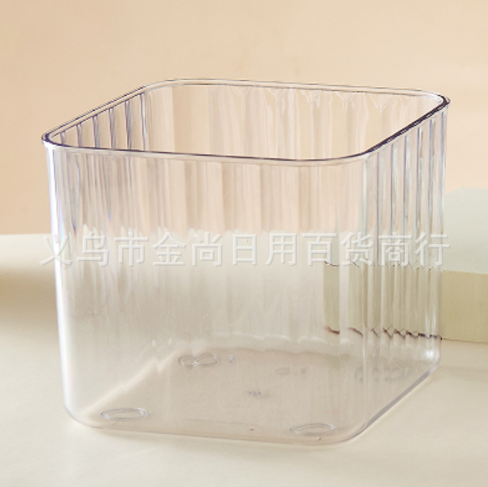 Household transparent desktop trash can, large-capacity jewelry box with lid, desktop girls' rubber band, hair tie and hair clip storage box Specification image