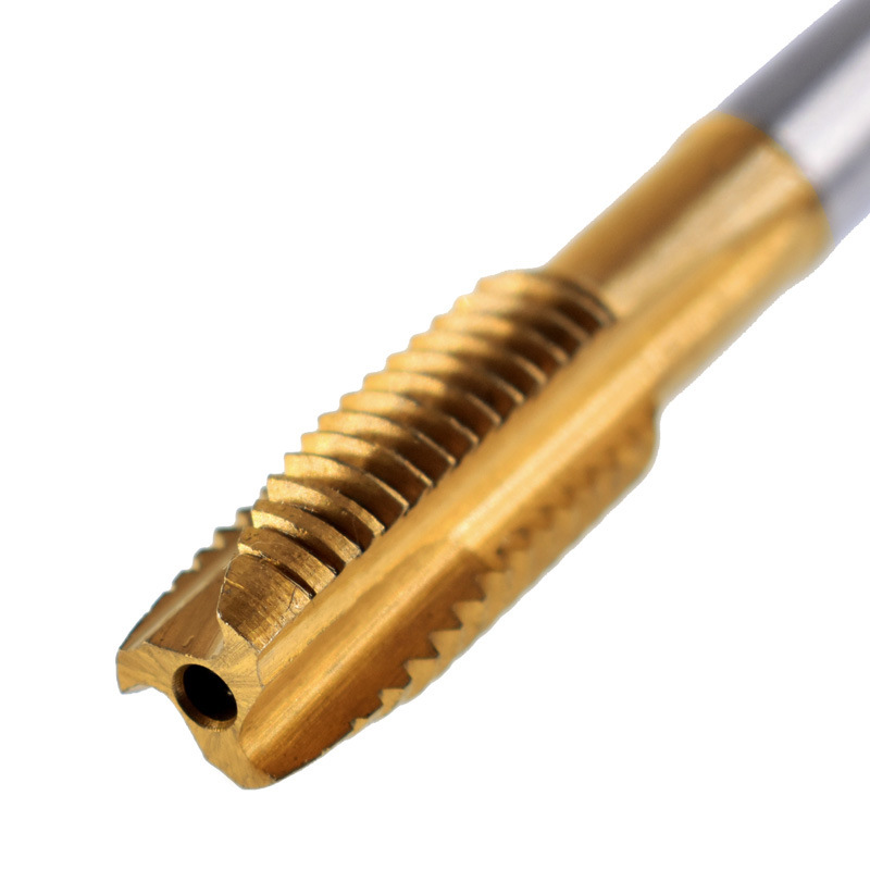 Wholesale of cobalt-containing tip taps, high-speed steel titanium-coated metric coarse thread hand drill and tap sets, taps for straight slot machines Application Scenario