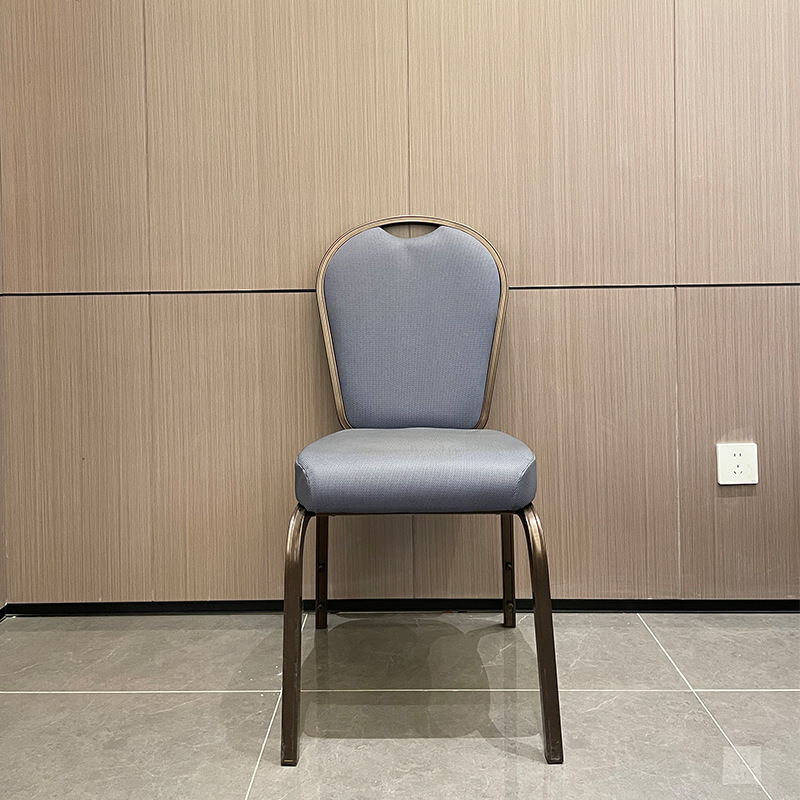 Star Factory directly supplies hotel metal banquet chairs, conference office chairs, wedding hall flat tube aluminum alloy dining chairs Item Picture