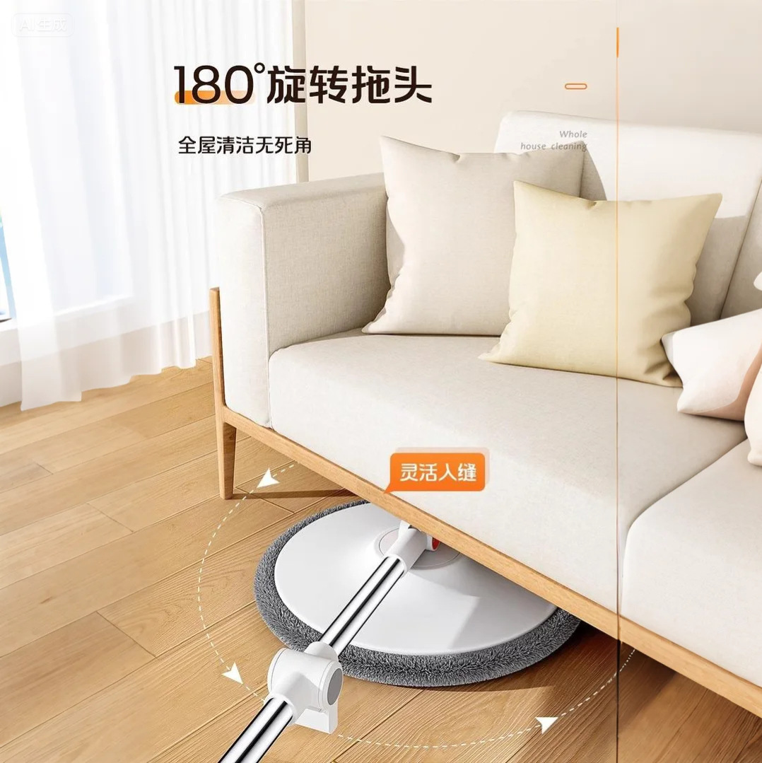 2024 New rotating mop with dirt separation for lazy household use, one mop clean, automatic rotating single bucket details Picture