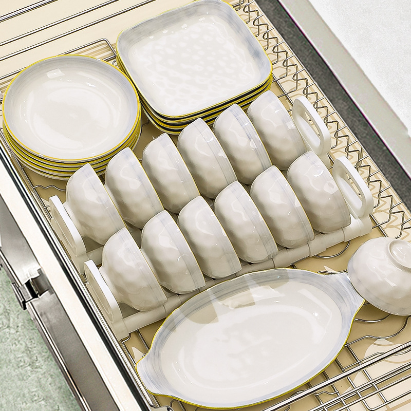 碗碟餐具套装高颜值釉下彩陶瓷碗盘家用乔迁轻奢饭碗乔迁餐具批发产品图