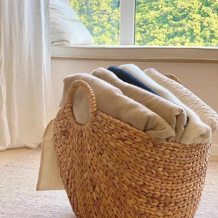 品居美式藤编草编筐脏衣桶天然脏衣篮冼衣篮家用大号品质收纳
