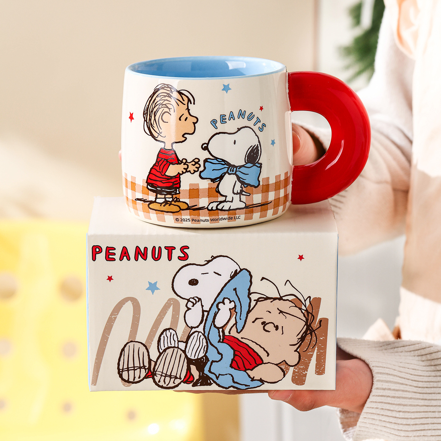 Snoopy Abebe's cute ceramic thick handle pair cup with high appearance level birthday gift office coffee cup new product Application Scenario