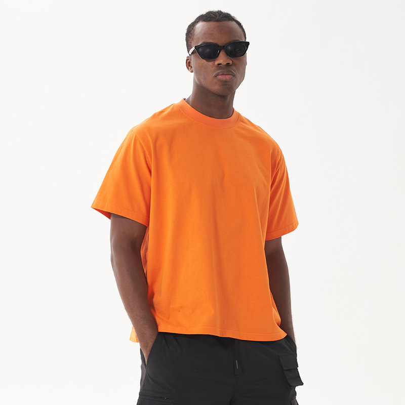 ETAI's new short and wide pure cotton trendy men's T-shirt with Logo printing, an American boxy fit short-sleeved men's T-shirt Application Scenario