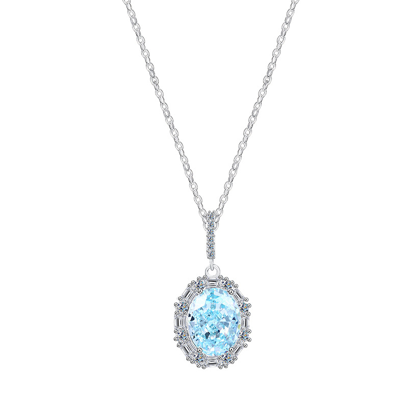 【 Hot Seller 】S925 sterling silver Simple, Elegant and high-end ins style gemstone necklace, high-end and light luxury ice flower cut chain Item Picture