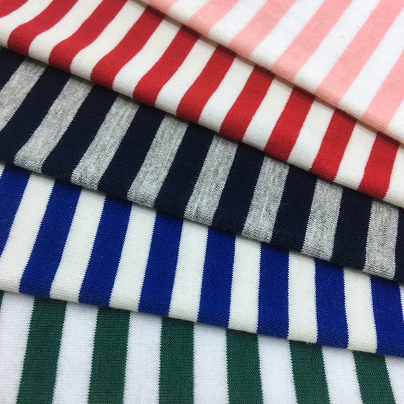 185g stretch knitted striped fabric, 32-count horizontal color striped yarn-dyed sweatshirt, 95 cotton T-shirt fabric Specification image