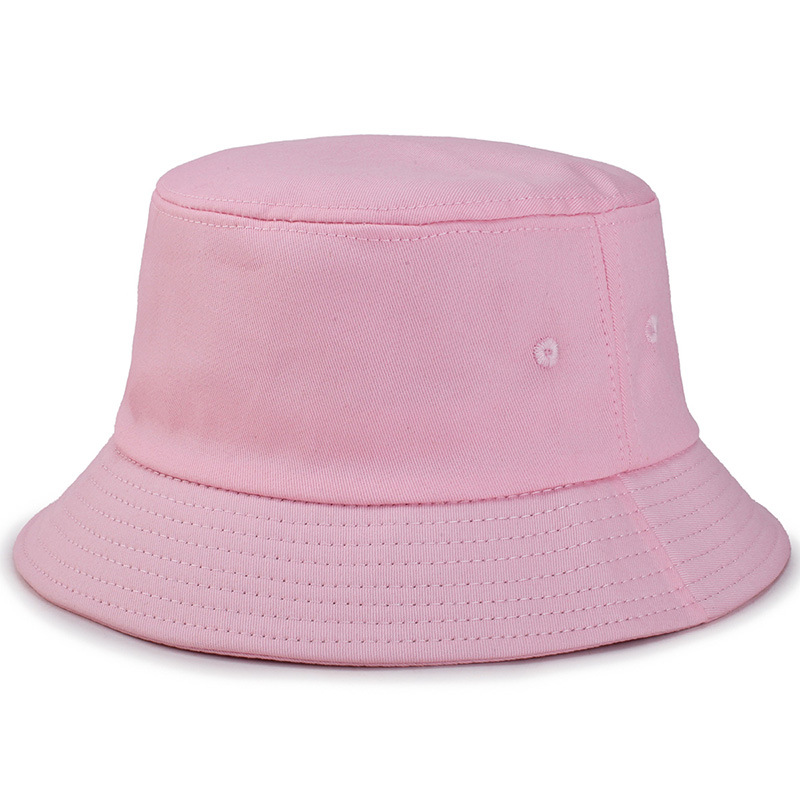 Fisherman's hat, simple outdoor hiking, parent-child bucket hat, men's solid color smooth plate pure cotton basin hat, women's Item Picture