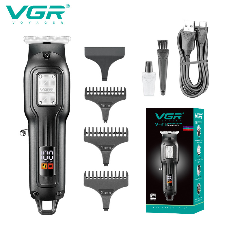 VGR918专业理发修剪器发廊理发店专用黑色数显电动剃头家用电推剪