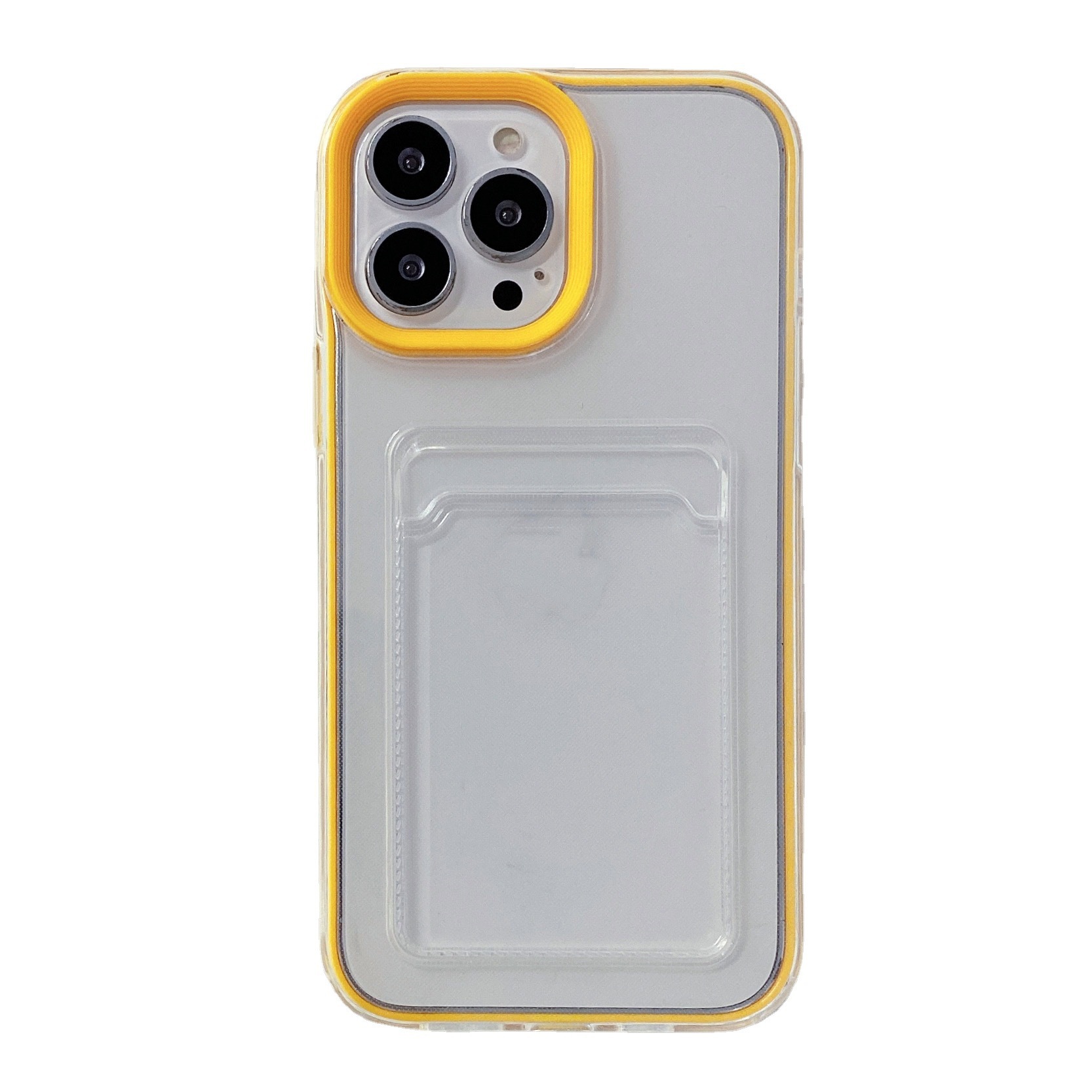 Cross-border transparent creative card case suitable for iPhone16, iPhone 16promax phone case 15, card insertion 14, solid color Item Picture
