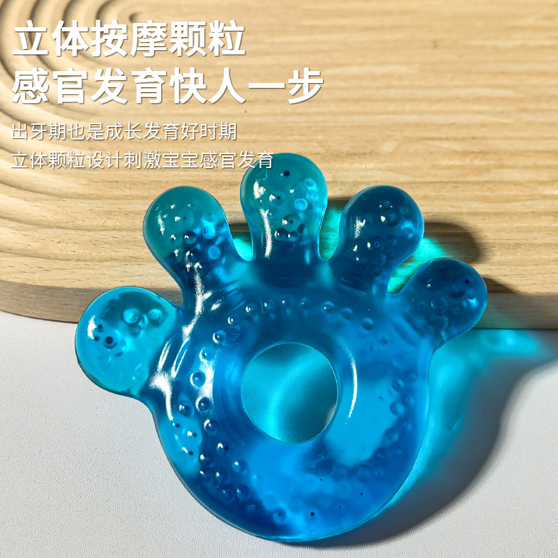 Baby silicone water-filled teething ring, fruit-shaped teething stick, hand-cranked bell, baby teething ring set Specification image