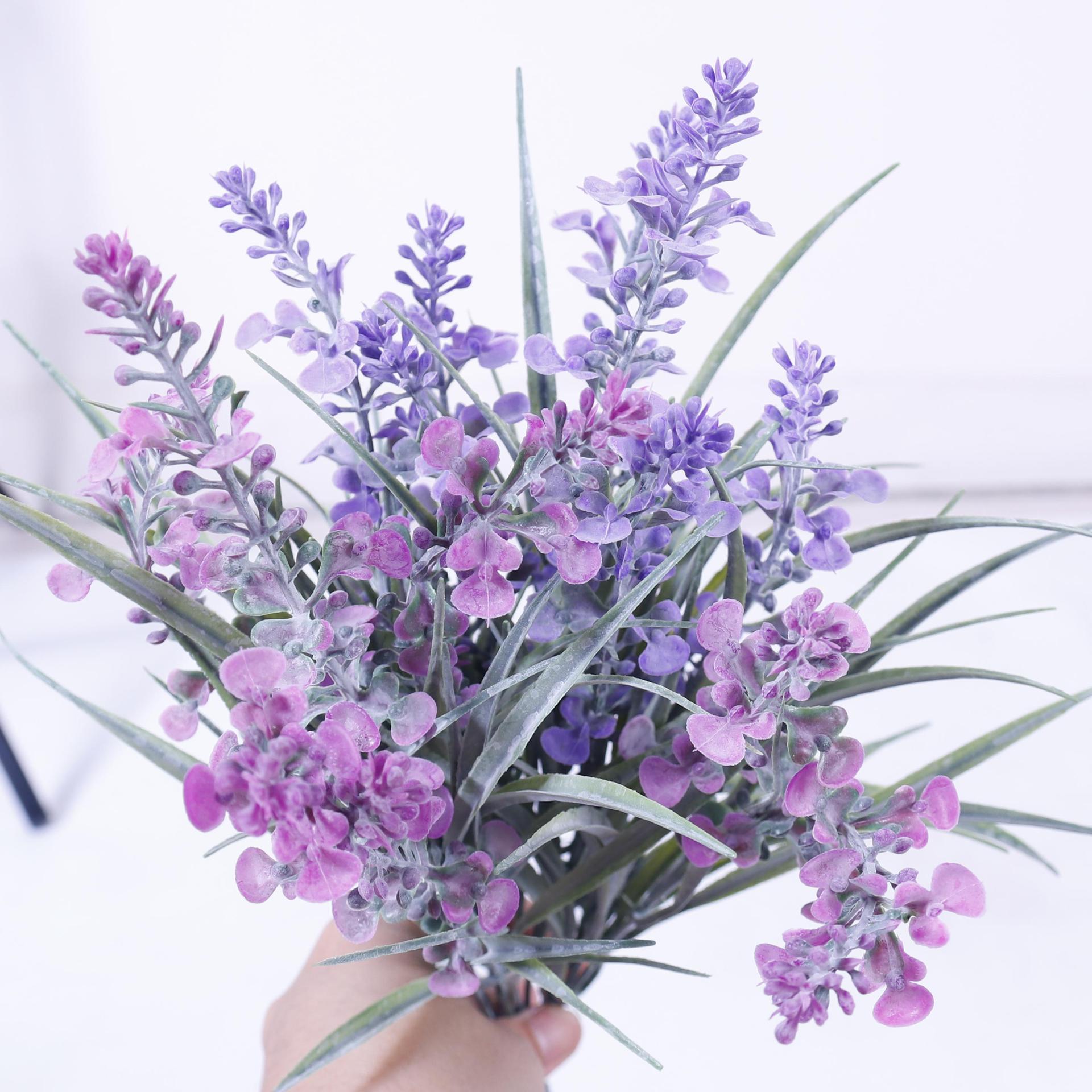 Realistic lavender bouquets, high-fidelity PE material indoor and outdoor decoration source factory plastic flower ornaments Specification image