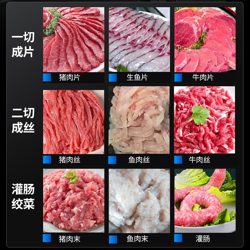 Multi-functional commercial desktop meat grinder, high-power slicing and shredding fully automatic stainless steel meat grinder for restaurants and canteens details Picture