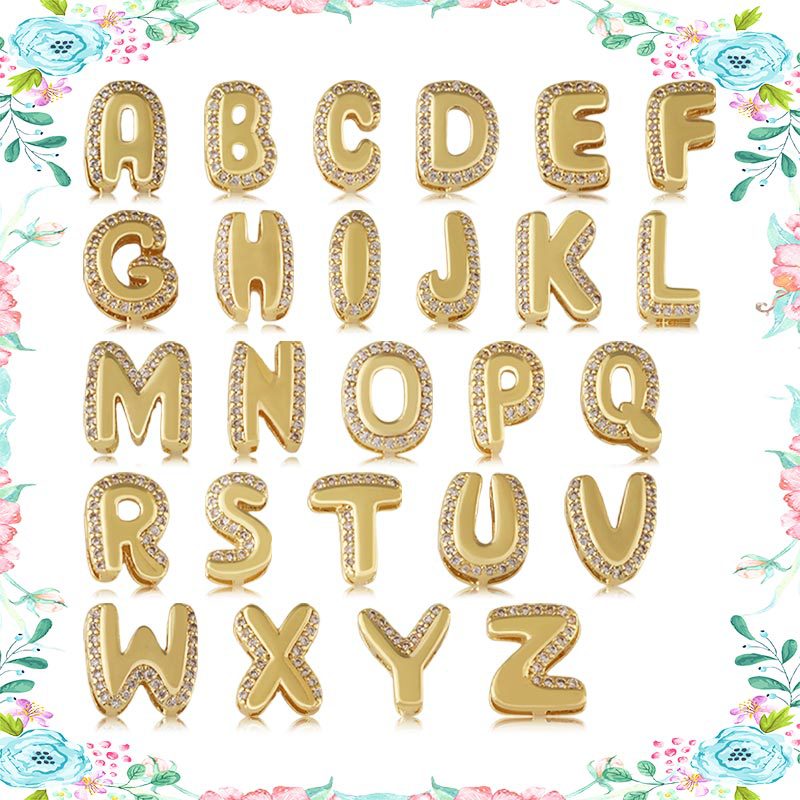 Honglu's best-selling 18k copper-plated 3D zircon cute balloon bubble 26-letter English letter pendant diy necklace Application Scenario