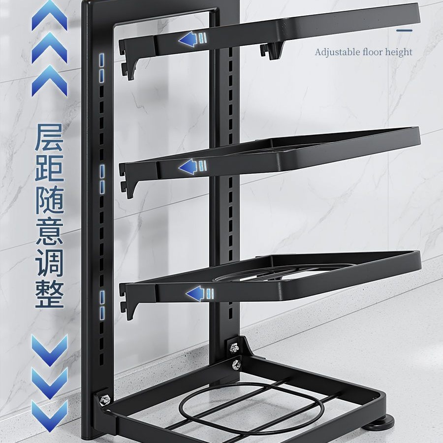The pot rack is specially designed for storing cookware. It is a stainless steel shelf for the kitchen, a storage rack under the sink, and a multi-layered household storage rack Application Scenario