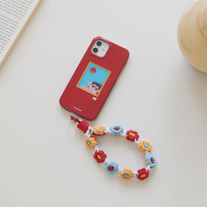 Huahua Mars Concert star support color personalized woven flower pendant, mobile phone lanyard, crossbody shoulder strap detachable details Picture