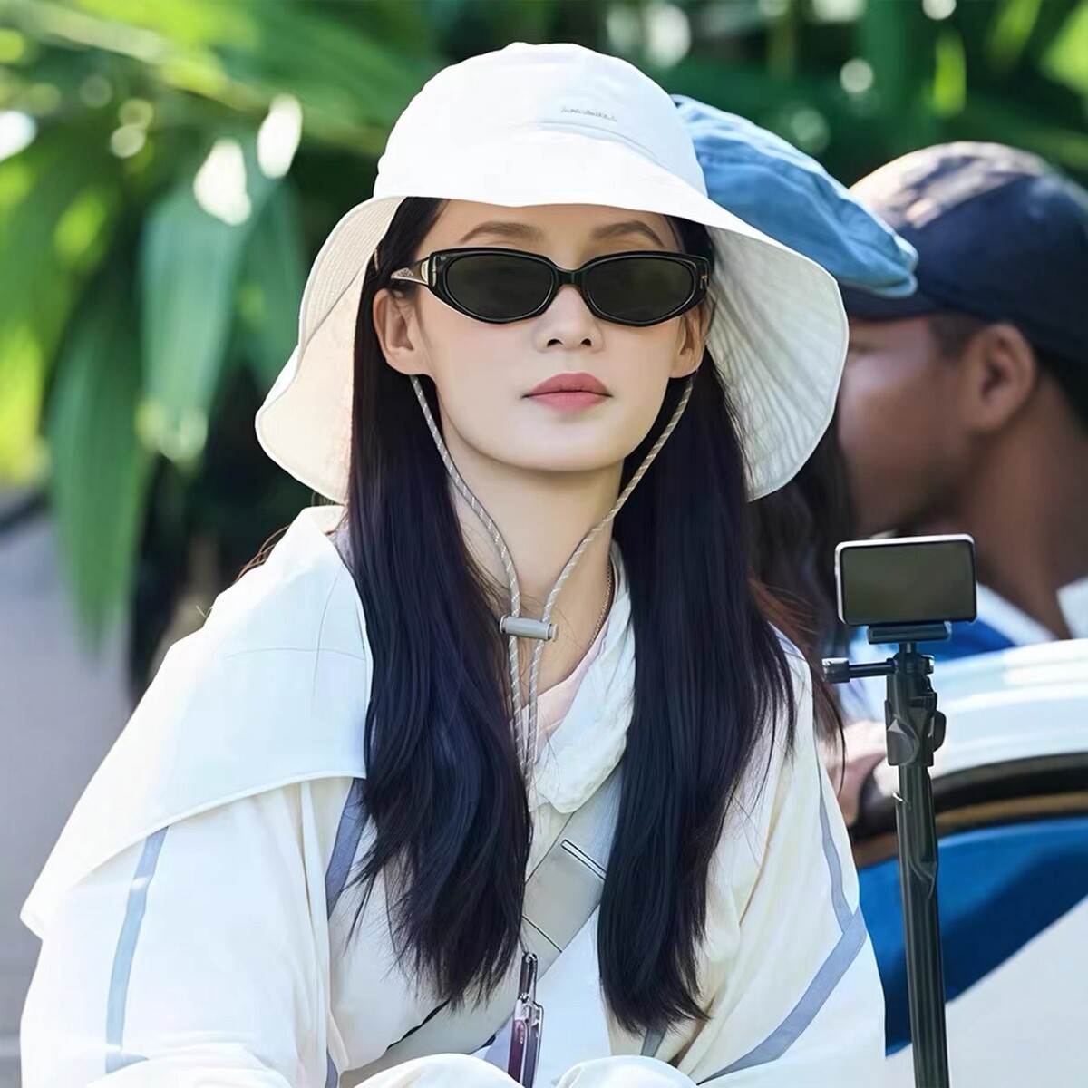 Li qin el mismo estilo cornija protector solar sombrero de pescador de secado rápido sombrero de visera plegable mujer verano transpirable al aire libre sombrero de cuenca de salida details Picture
