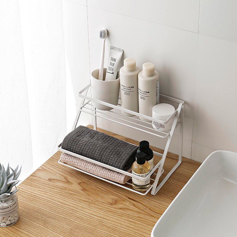 厨房置物架家用台面调料架多功能整理铁艺浴室洗漱用品置物收纳架详情图2