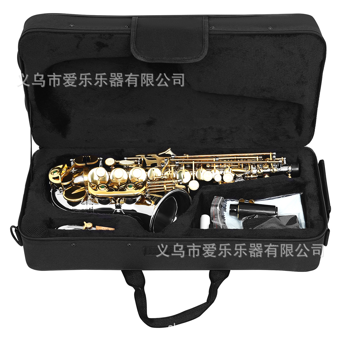 SLADE B-flat small elbow children's and adult soprano saxophone, brass tube silver gold-key saxophone details Picture