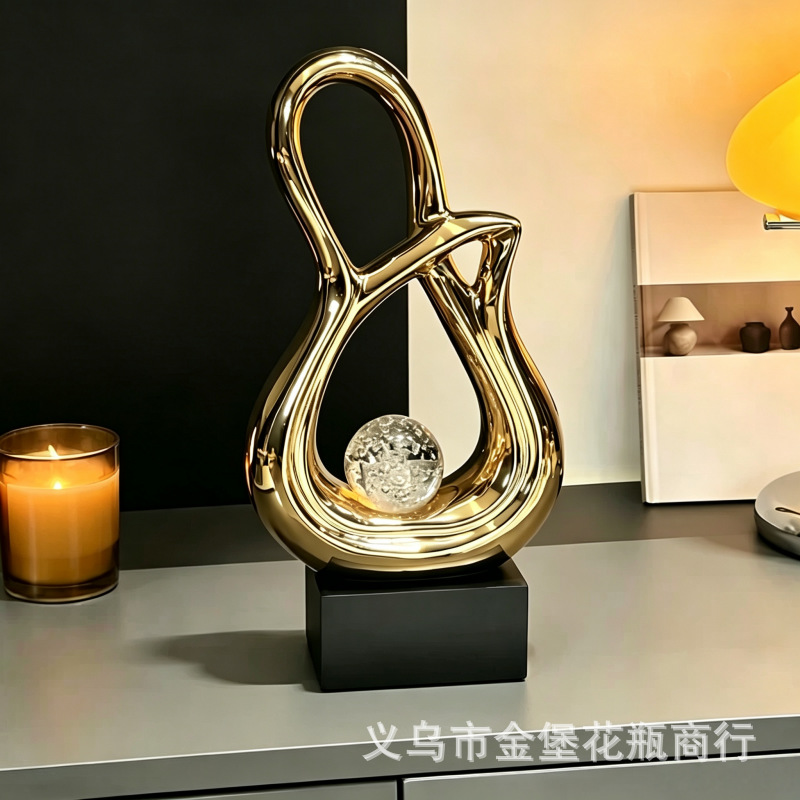 Modern curvilinear hollowed-out art furnishings, office TV cabinets, simple decorative items, home soft furnishing supplies details Picture