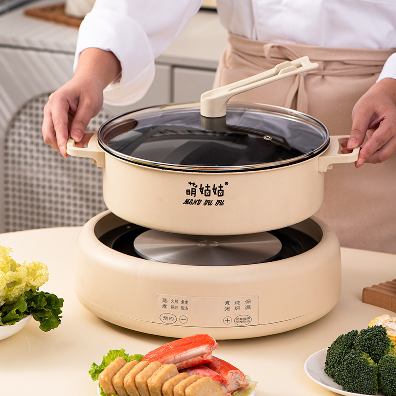 创达电火锅锅家用多功能电煮锅宿舍电锅分体式电热火锅电炒锅礼品