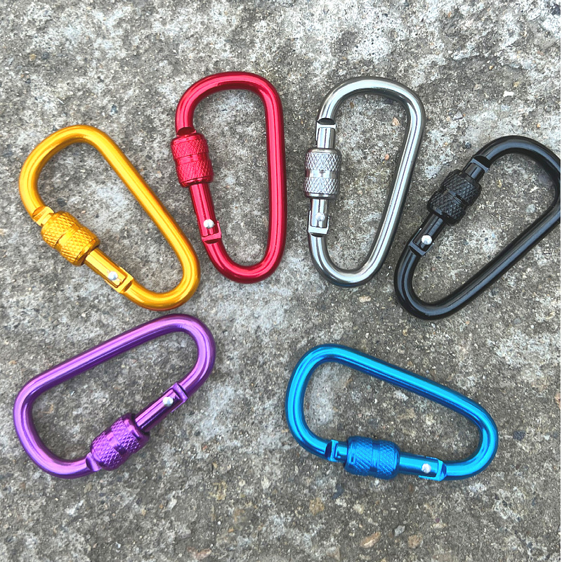 6号D型螺母锁  螺帽扣 铝合金登山扣 水壶充电宝玩具挂扣 钥匙扣