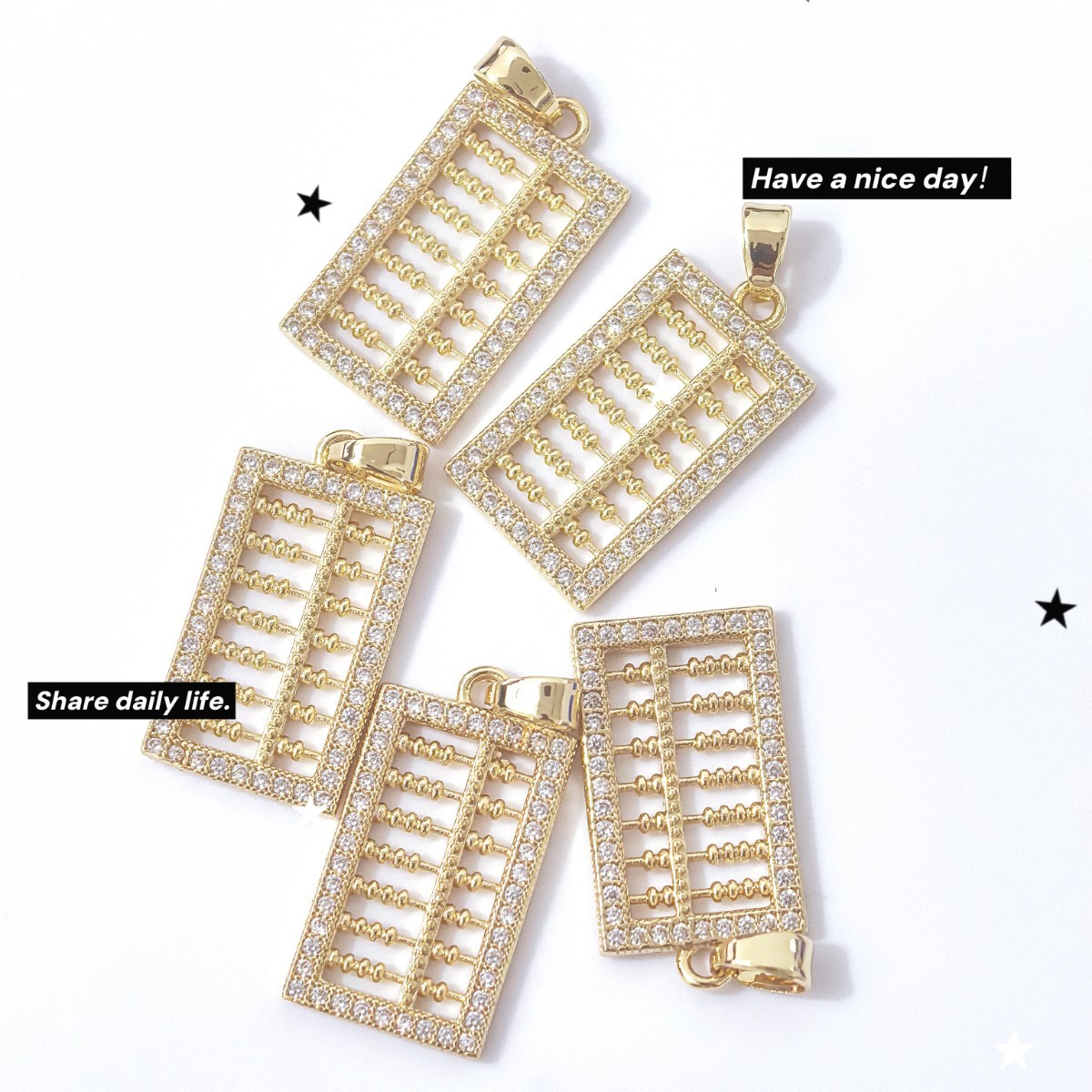 Douyin hot-selling abacus pendants: Choose from over a hundred copper single pendants and match them freely. Wholesale from the source factory Application Scenario