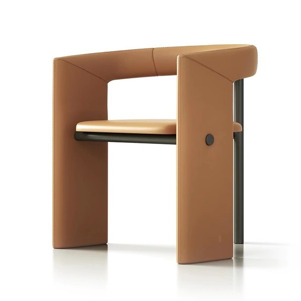 Nordic light luxury stainless steel dining chairs, home leather dining chairs, designer club coffee shop chairs, sales office negotiation chairs Item Picture