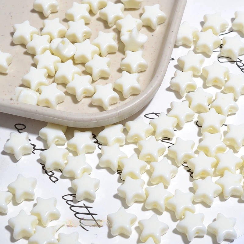 diy jewelry accessories: Luminous star bracelet beads 11mm acrylic macaron colorful five-pointed star scattered beads Application Scenario
