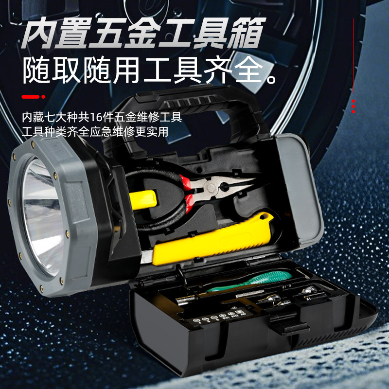 Cross-border solar-powered rechargeable flashlight with side light, three-source hand-held light, outdoor portable multi-functional emergency flashlight Application Scenario
