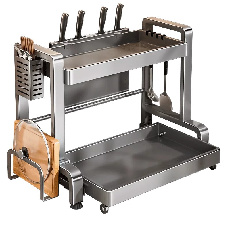 2026 New pull-out kitchen seasoning rack, multi-functional countertop, seasoning bottle and jar chopstick storage box Item Picture
