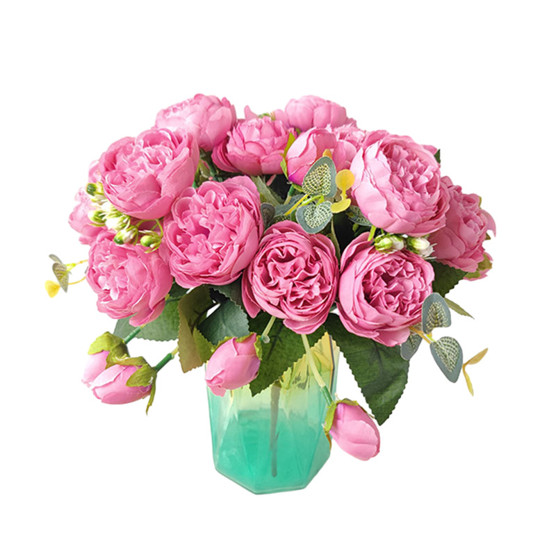 仿真花DIY发饰配件/假花/5朵塑膠花/仿真花/假花批发白底实物图